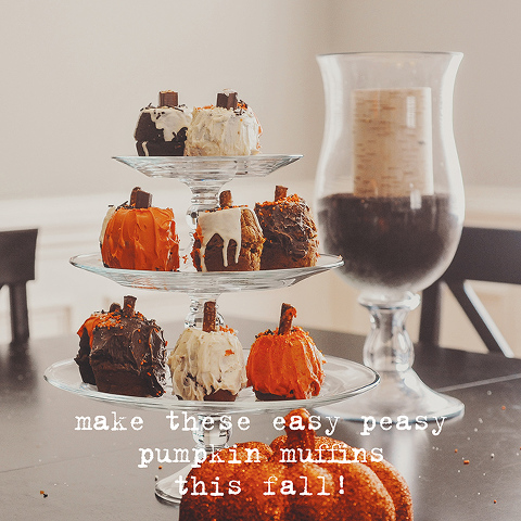 make these fun + easy pumpkin muffins! more photos in the GREY MOSS journal! https://greymoss.com/glittery-pumpkin-muffins