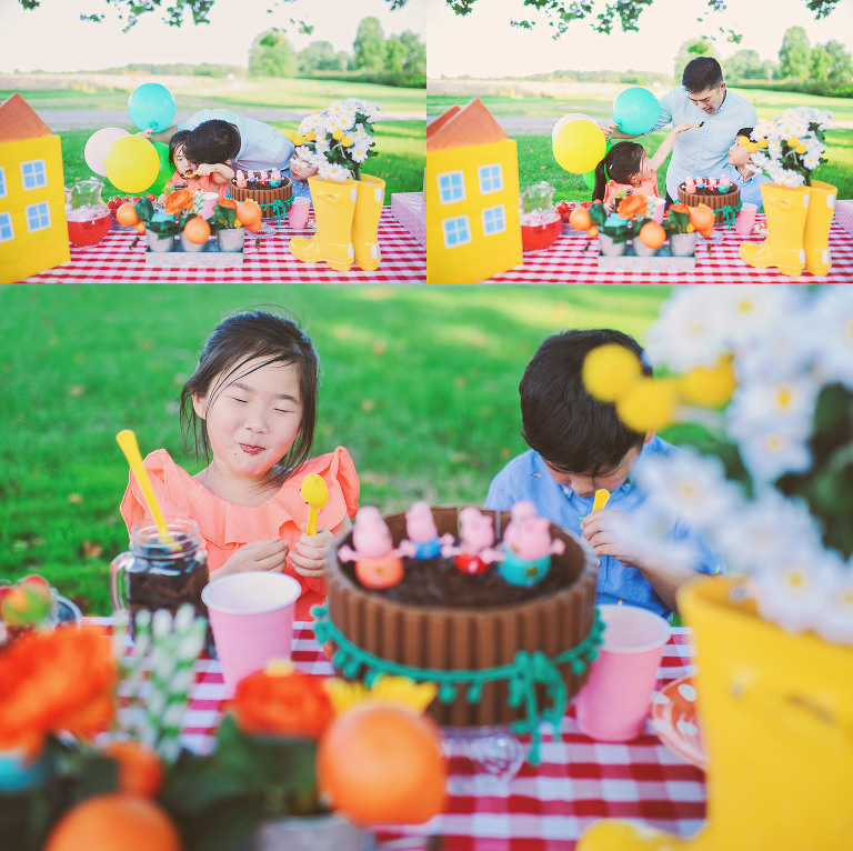 a peppa pig birthday party! more photos in the GREY MOSS journal! https://greymoss.com/kate-turns-four-a-peppa-pig-party