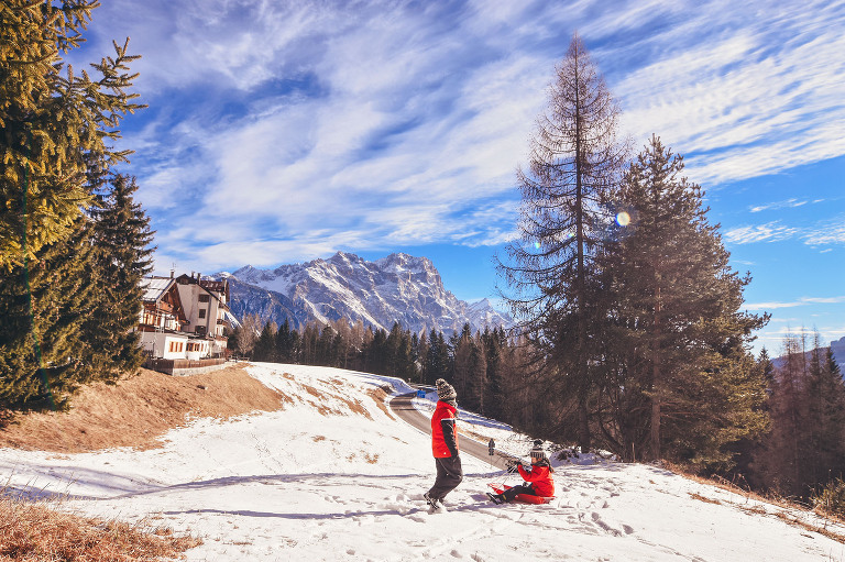 weekend ski trip to cortina d’ampezzo, ITALY! more photos in the journal! https://greymoss.com/cortina-italy-su…sunrise-sledding