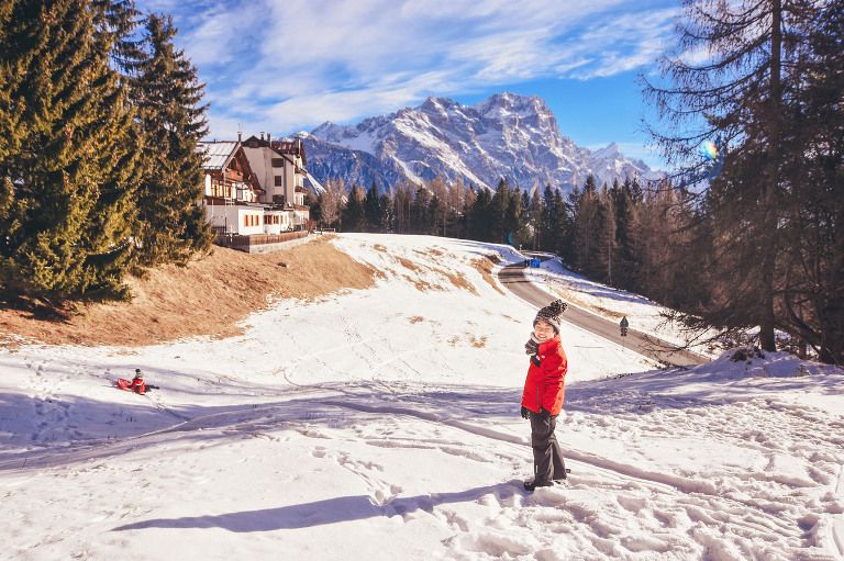 weekend ski trip to cortina d’ampezzo, ITALY! more photos in the journal! https://greymoss.com/cortina-italy-su…sunrise-sledding