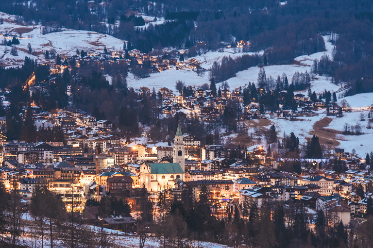 weekend ski trip to cortina d’ampezzo, ITALY! more photos in the journal! https://greymoss.com/cortina-italy-town-turns-just-magical-at-night