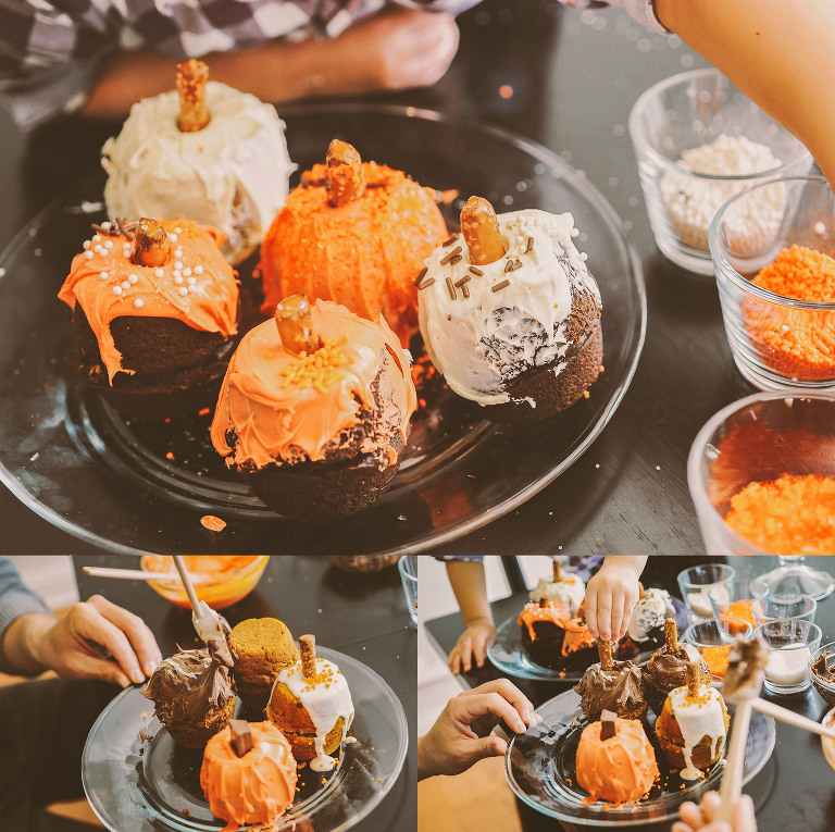 make these fun + easy pumpkin muffins! more photos in the GREY MOSS journal! https://greymoss.com/glittery-pumpkin-muffins