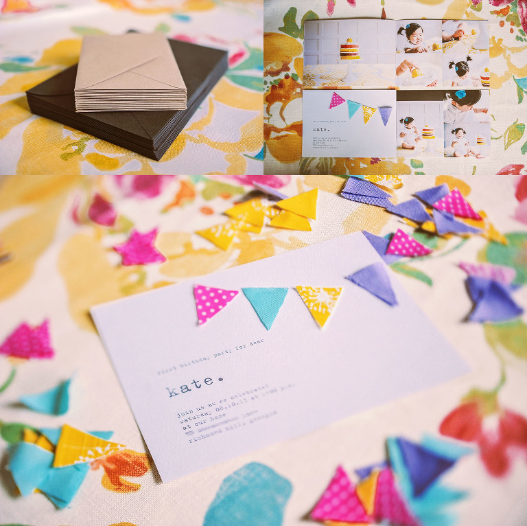 crafty birthday invites! more photos in the GREY MOSS journal! https://greymoss.com/kate-turns-one-birthday-invite/