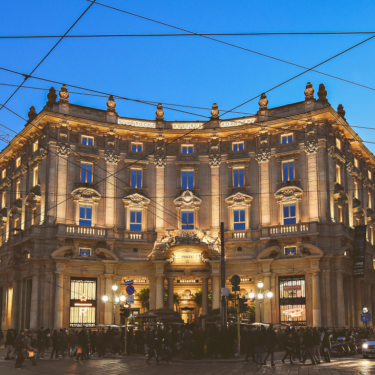 STARBUCKS finally arrives in italy! more photos in the grey moss journal! https://greymoss.com/first-starbucks-in-italy