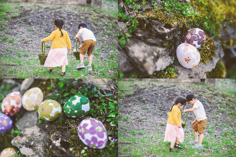 easter egg hunt with a BEAVER + painted floral eggs! more photos in the journal! https://greymoss.com/easter-egg-hunt-with-a-beaver/
