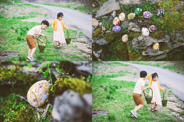 easter egg hunt with a BEAVER + painted floral eggs! more photos in the journal! https://greymoss.com/easter-egg-hunt-with-a-beaver/
