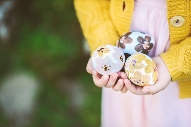 easter egg hunt with a BEAVER + painted floral eggs! more photos in the journal! https://greymoss.com/easter-egg-hunt-with-a-beaver/