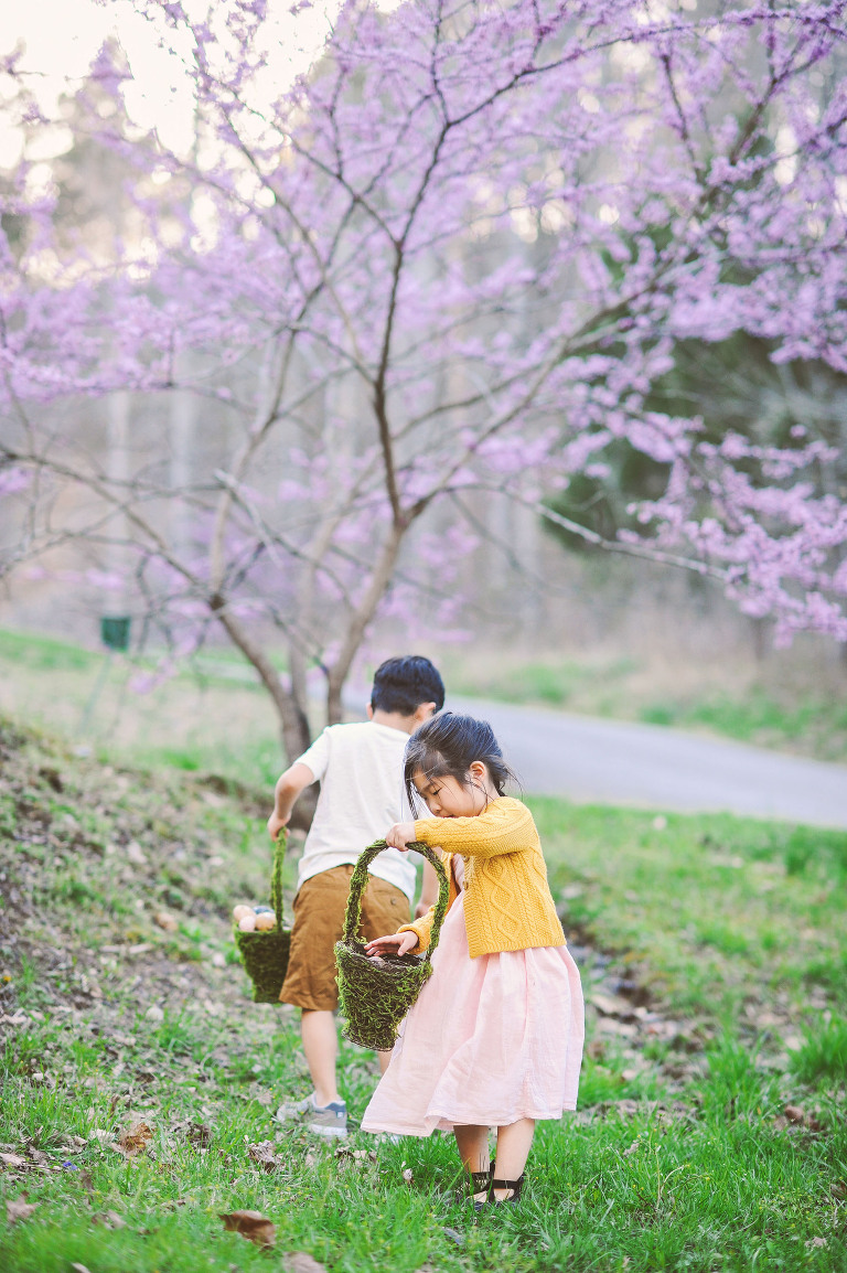 easter egg hunt with a BEAVER + painted floral eggs! more photos in the journal! https://greymoss.com/easter-egg-hunt-with-a-beaver/