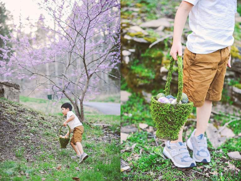 easter egg hunt with a BEAVER + painted floral eggs! more photos in the journal! https://greymoss.com/easter-egg-hunt-with-a-beaver/