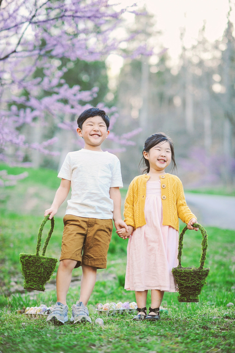 easter egg hunt with a BEAVER + painted floral eggs! more photos in the journal! https://greymoss.com/easter-egg-hunt-with-a-beaver/