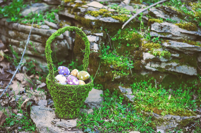 easter egg hunt with a BEAVER + painted floral eggs! more photos in the journal! https://greymoss.com/easter-egg-hunt-with-a-beaver/