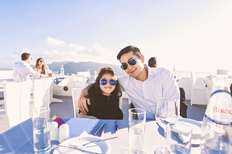 sunset dinner in santorini, greece! more photos in the journal: https://greymoss.com/santorini-greece-arrival-spectacular-sunset/ 