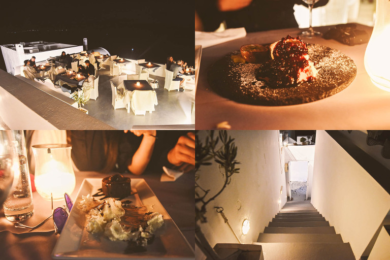 sunset dinner in santorini, greece! more photos in the journal: https://greymoss.com/santorini-greece-arrival-spectacular-sunset/ 