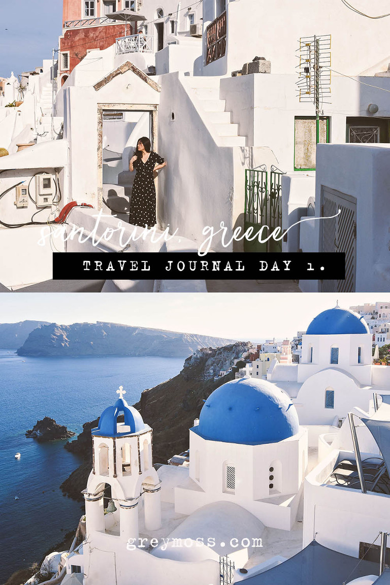 sunset dinner in santorini, greece! more photos in the journal: https://greymoss.com/santorini-greece-arrival-spectacular-sunset/ 