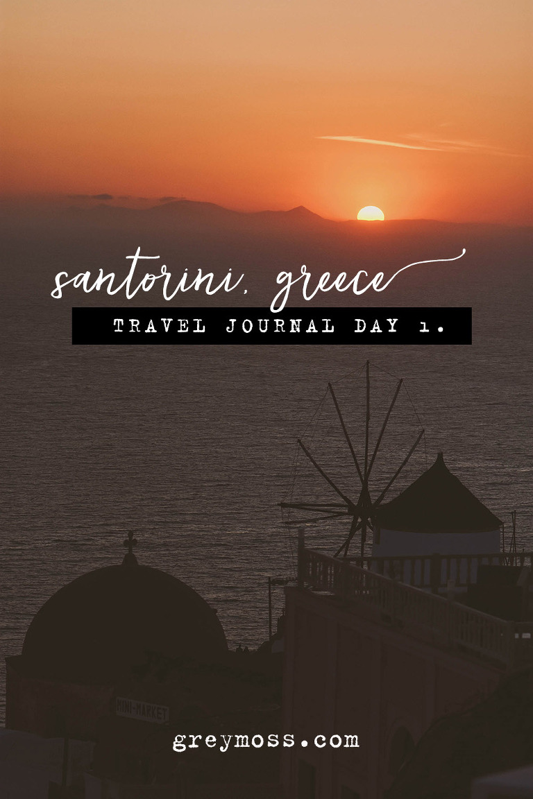 sunset dinner in santorini, greece! more photos in the journal: https://greymoss.com/santorini-greece-arrival-spectacular-sunset/ 